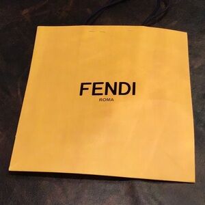 Fendi Yellow Shopping Tote with Black Logo